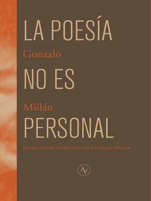 cover image of La poesía no es personal